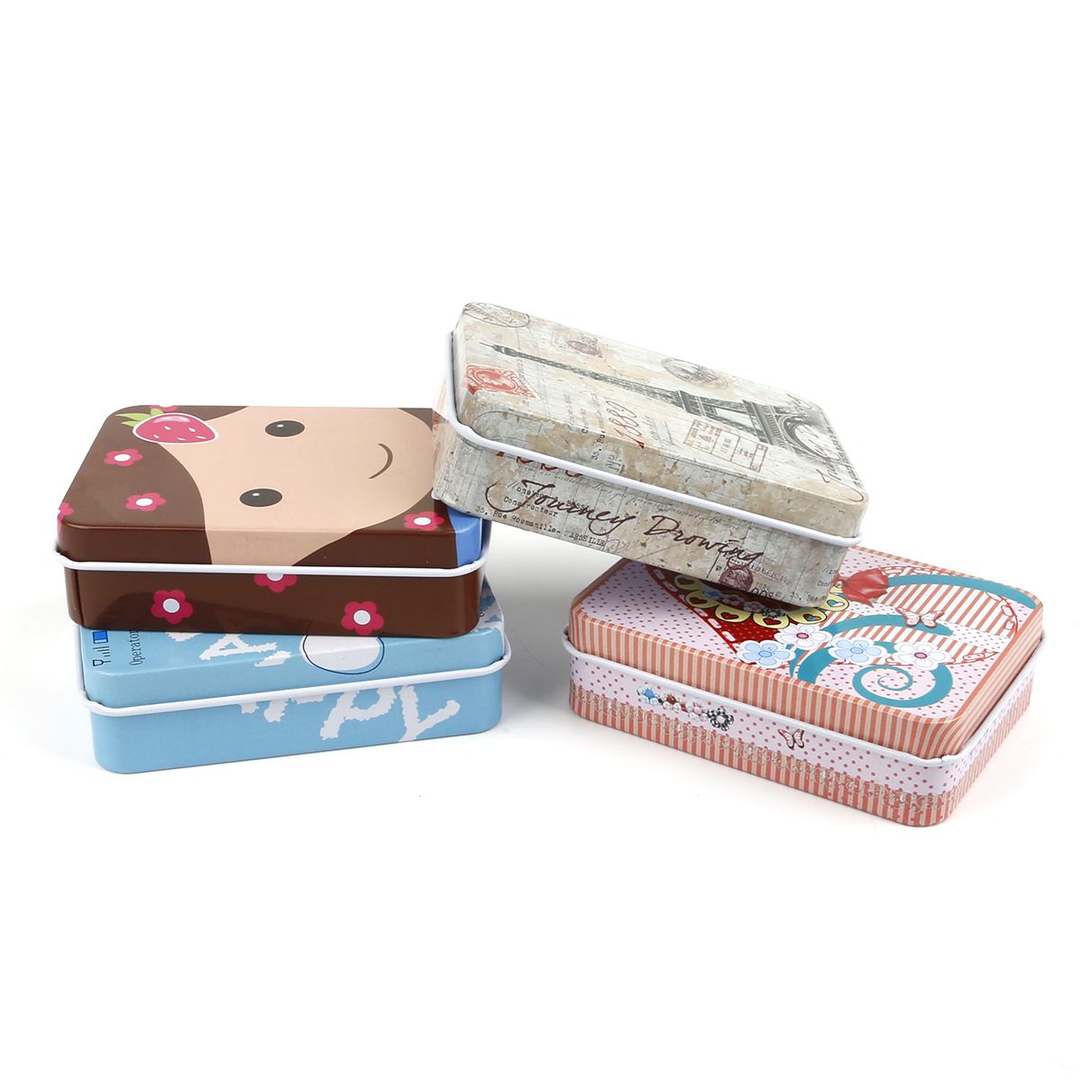 1 Piece/Pack Tinplate Box Creative Storage Box 90x65x25mm Packaging Iron Box Hairpin Jewelry Small Iron Box Ornament