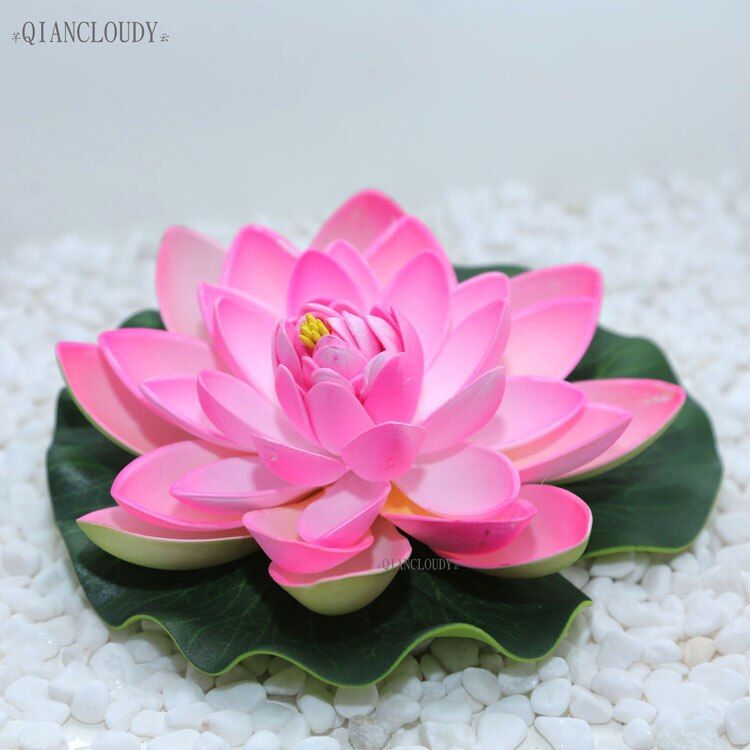 Artificial Fake Lotus Lily leaf flowers Water POOL Floating pond flowers wedding decoration Garden 17CM B12