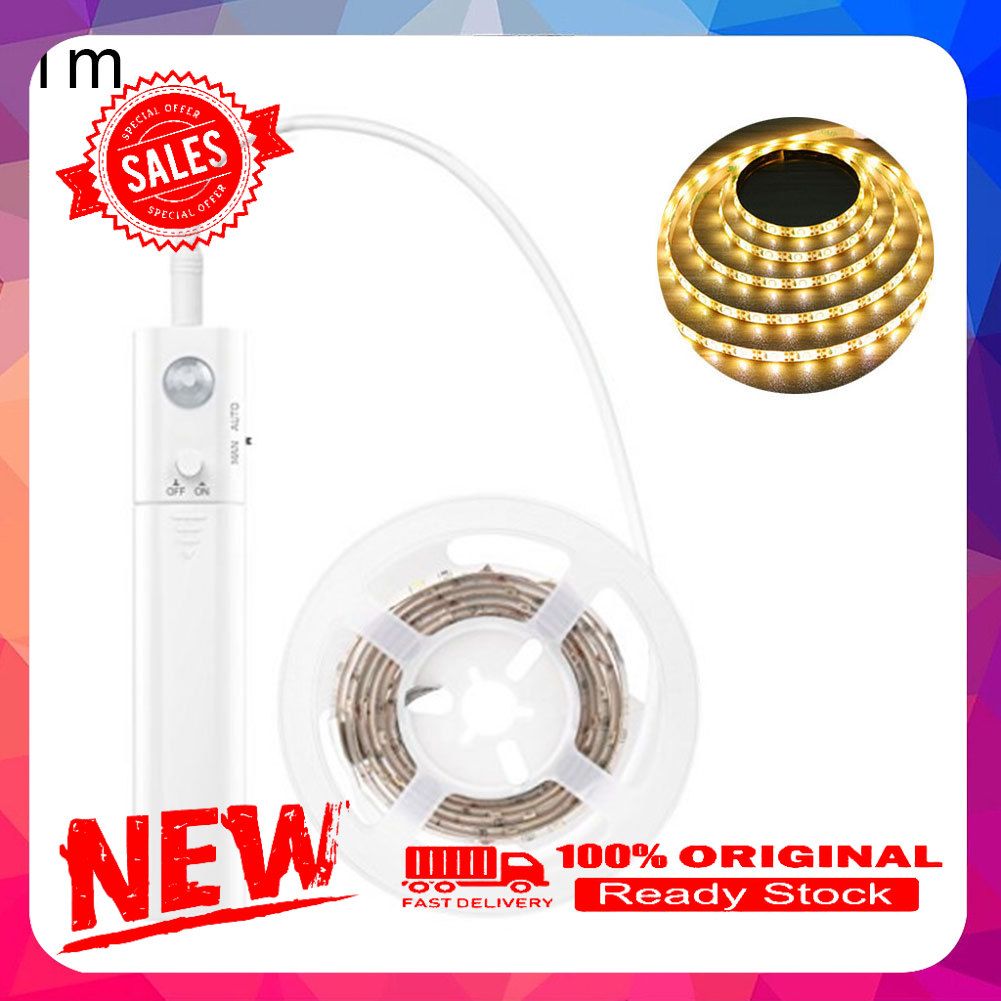 1m/2m/3m PIR Motion Sensor SMD 2835 LED Bed Closet Flexible Strip Light Lamp