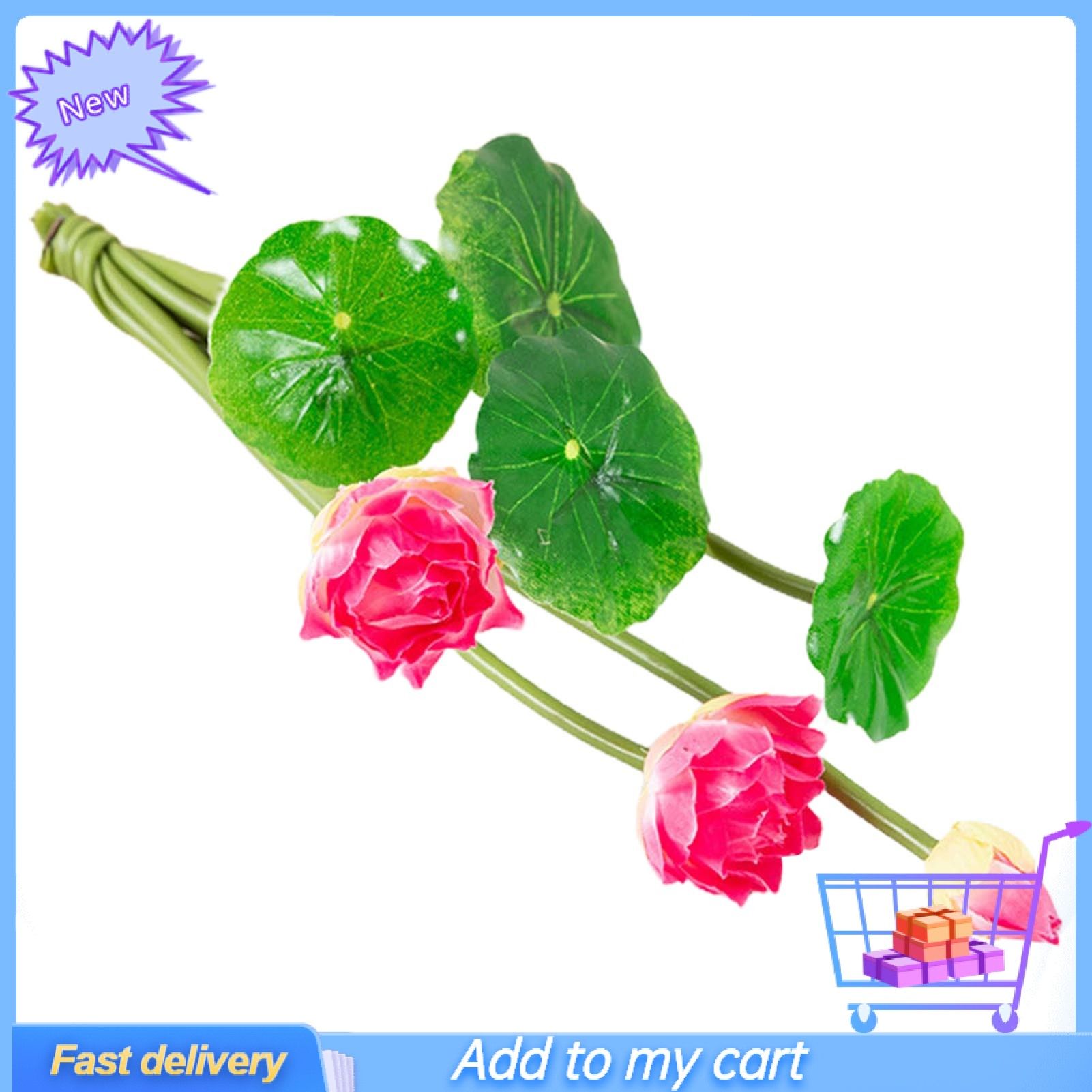Artificial Flowers No Withering Decorative Full of Vitality Lotus  Silk Artificial Flowers for Garden