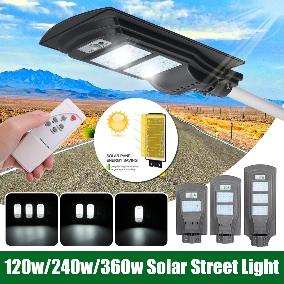 120W/240W/360W Outdoor Street Solar Light Light Control + Radar Sensing Intelligent Recognition