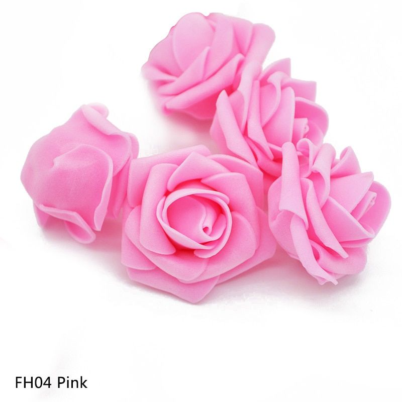 30pcs/lot 4cm Rose Flowers DIY Handmade Wreath Artificial PE Foam Flower Head Scrapbooking Craft Fake Flowers Wedding Decoration