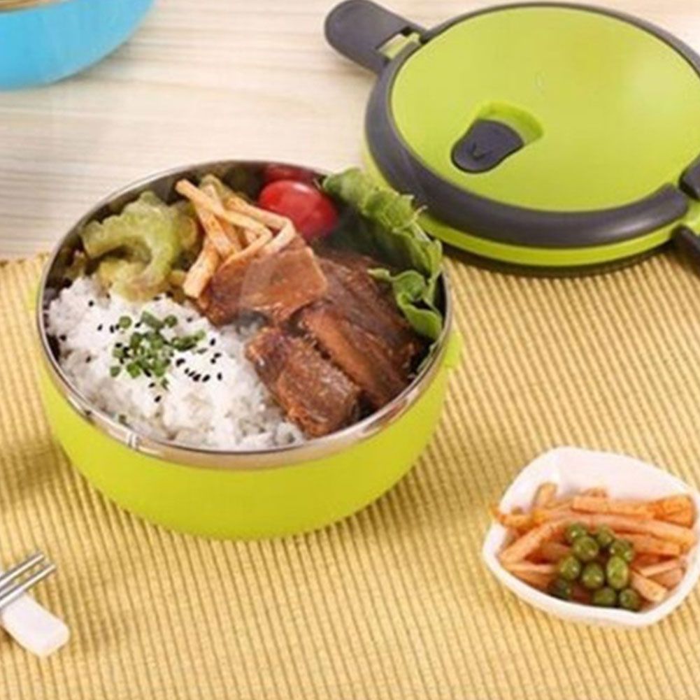 Yfashion Stainless Steel Round Sealing hermal Insulation ch Box for Food Fruits Volume:blue