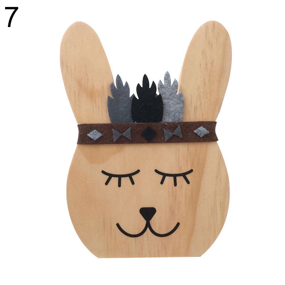 Lovely Wooden Fox Rabbit Bear Kids Room Ornament Photograph Prop Home Desk Decor
