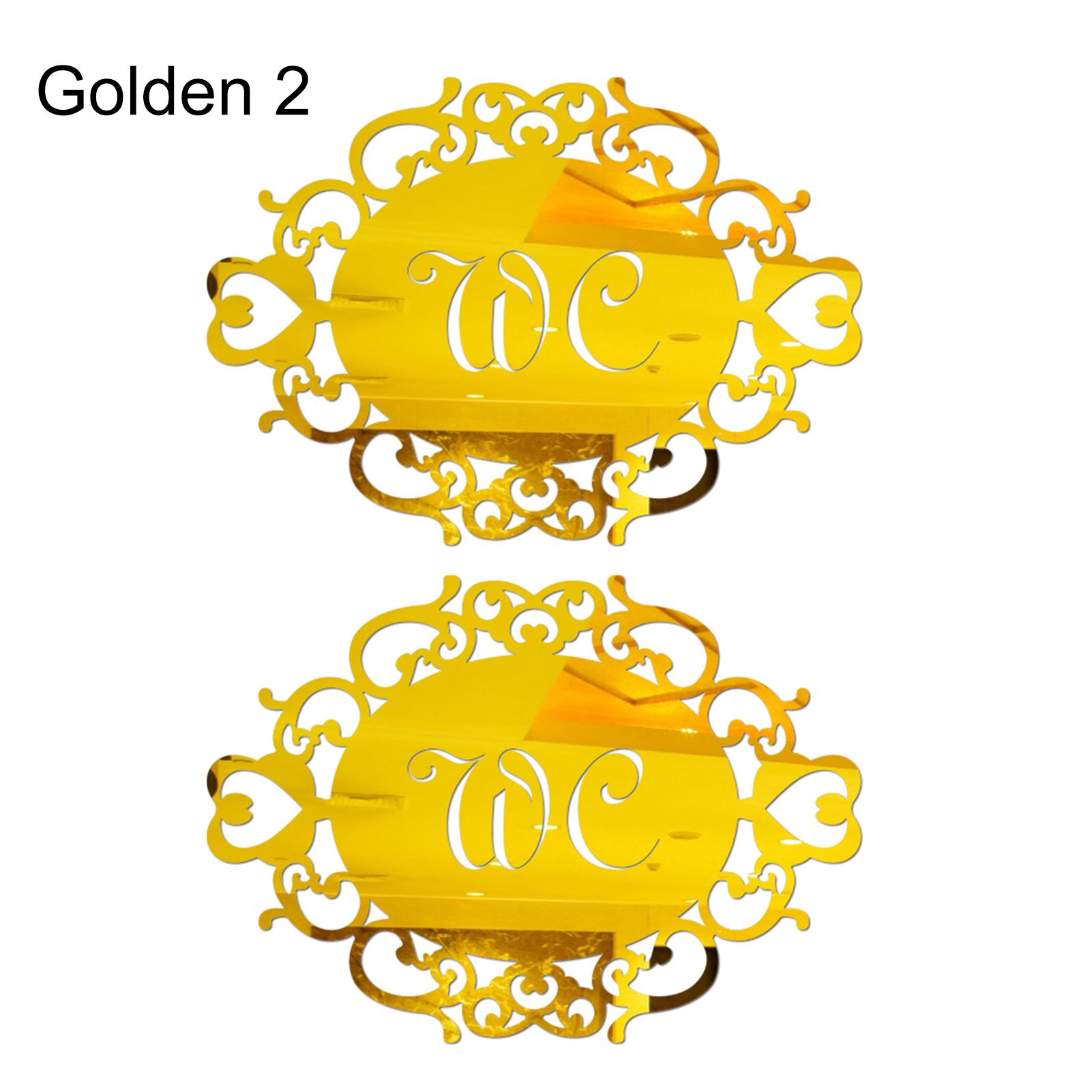 2Pcs Wall Sticker Eco-friendly Fadeless Acrylic Hotel Washroom Door Sign Sticker for Home