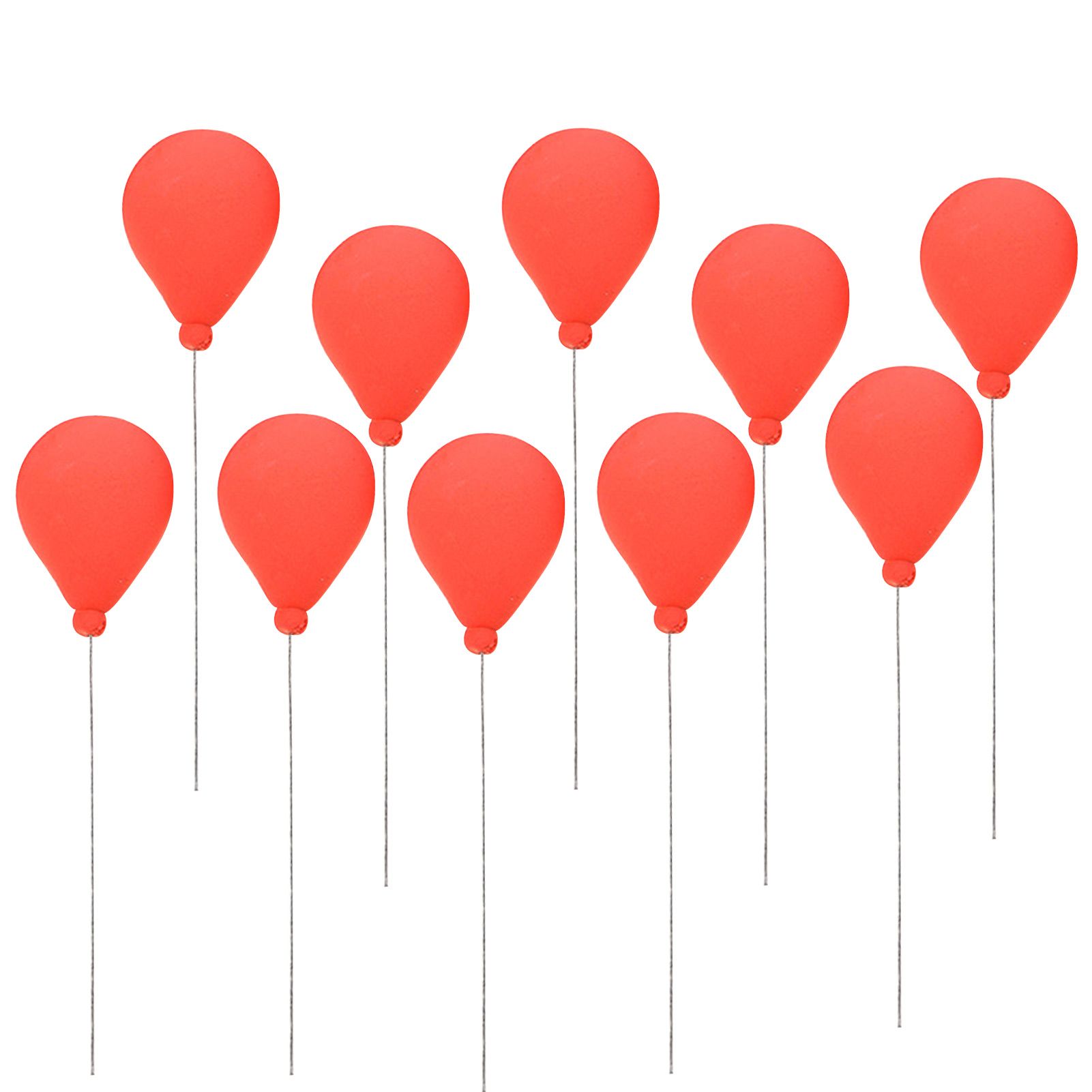 Livecity 10Pcs/Set Miniature Balloon Multiple Uses Insert Design Clay Decor Dollhouse Handcrafted Colorful Balloons for Bonsai