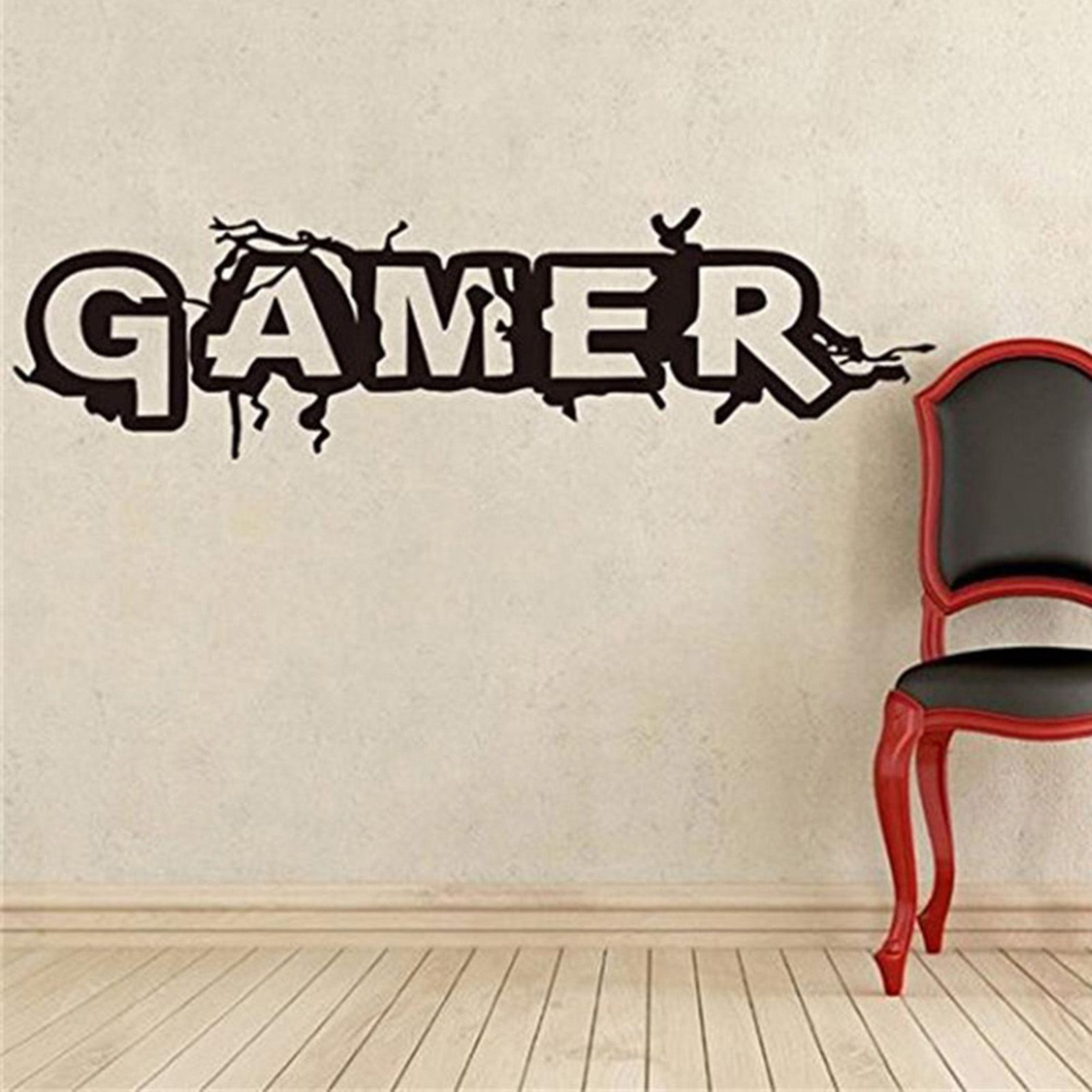 Wall Sticker Gamer Self-adhesive PVC DIY Vivid Mural Decal for Bedroom