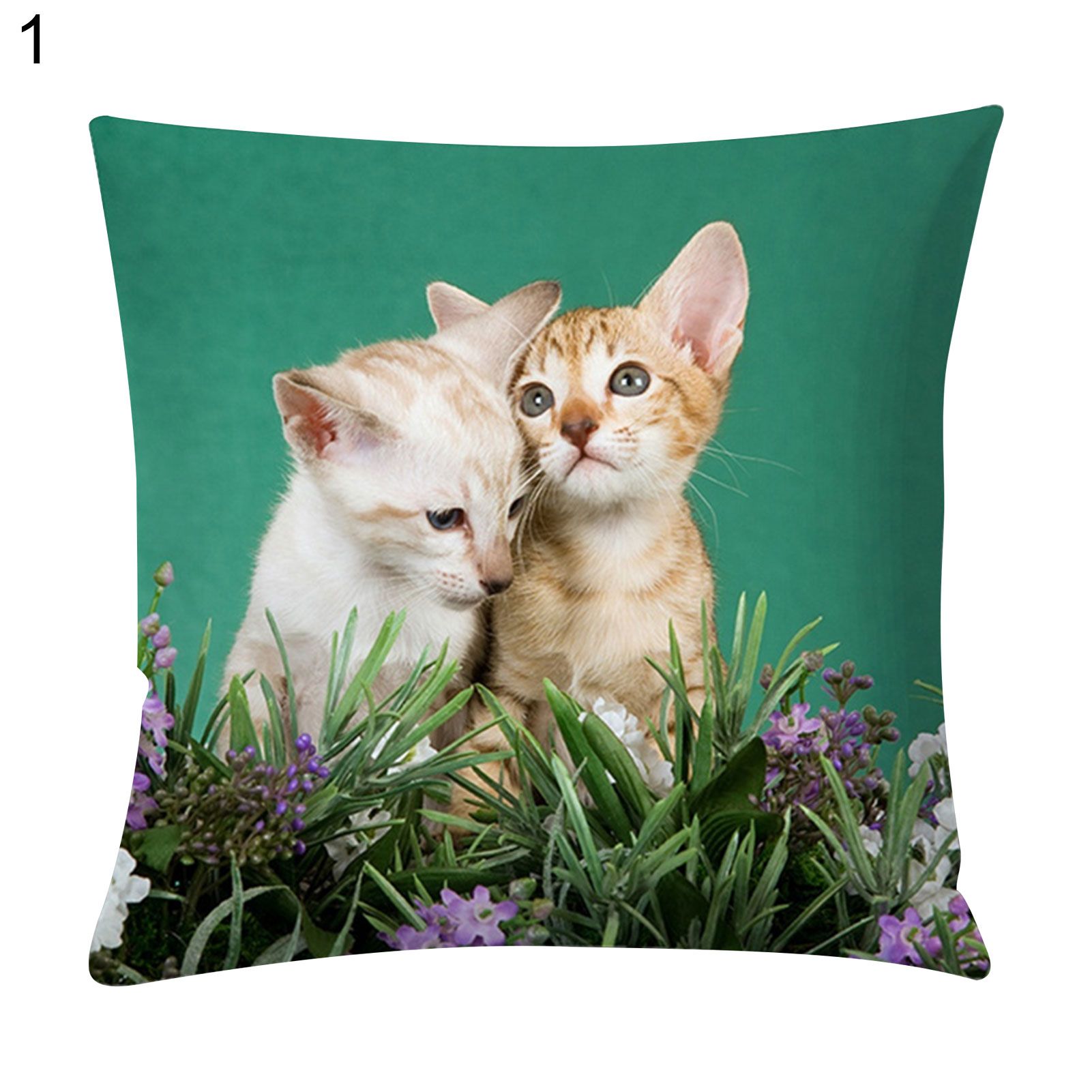 Multi-style Cute Cats Bolster Covers Throw Cushion Square Pillowcase Couch Decor