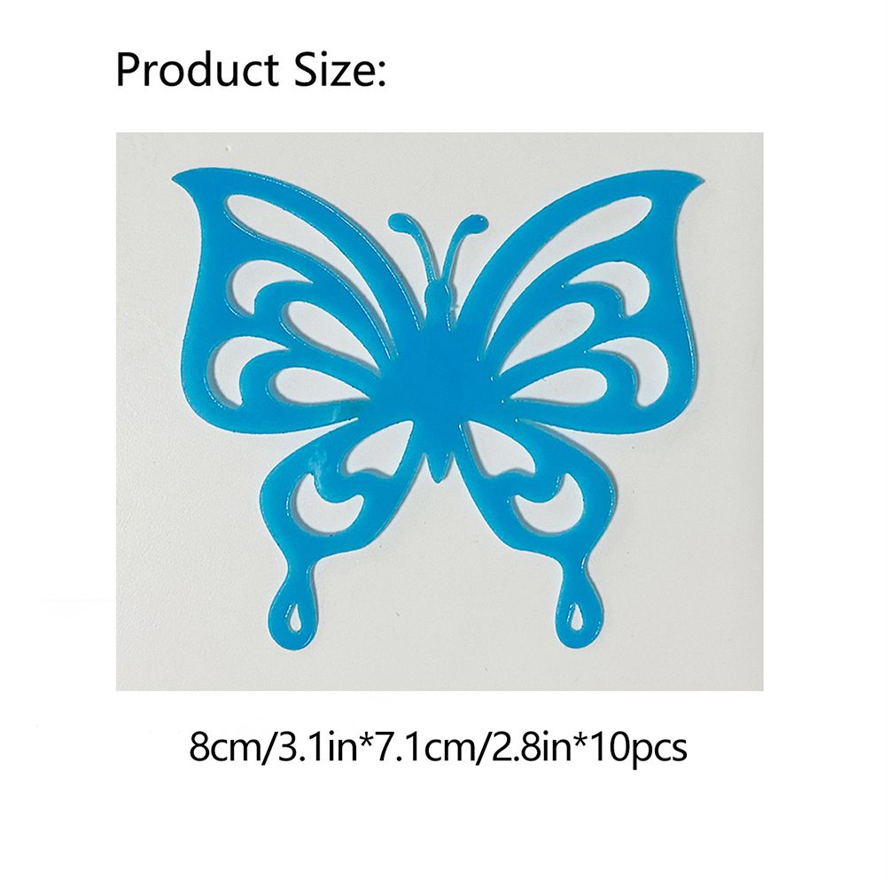 GC 10pcs/set Luminous Butterfly Wall Stickers Bedroom Living Room Hollow Decorative Self-adhesive Stickers specification:Style 1 Blue light