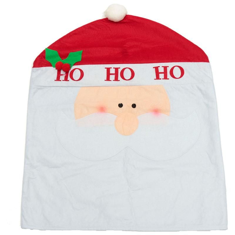 50X60cm Santa Clause Red Hat Chair Covers Christmas Kitchen Dinner Table Party Decoration