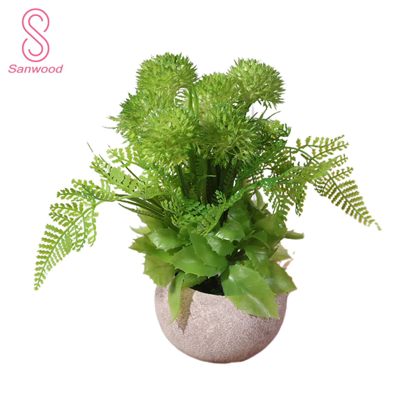 Simulation Dandelion Bonsai Realistic with Flower Pot Faux Silk Flower Eye-catching Artificial Bouquets for Home