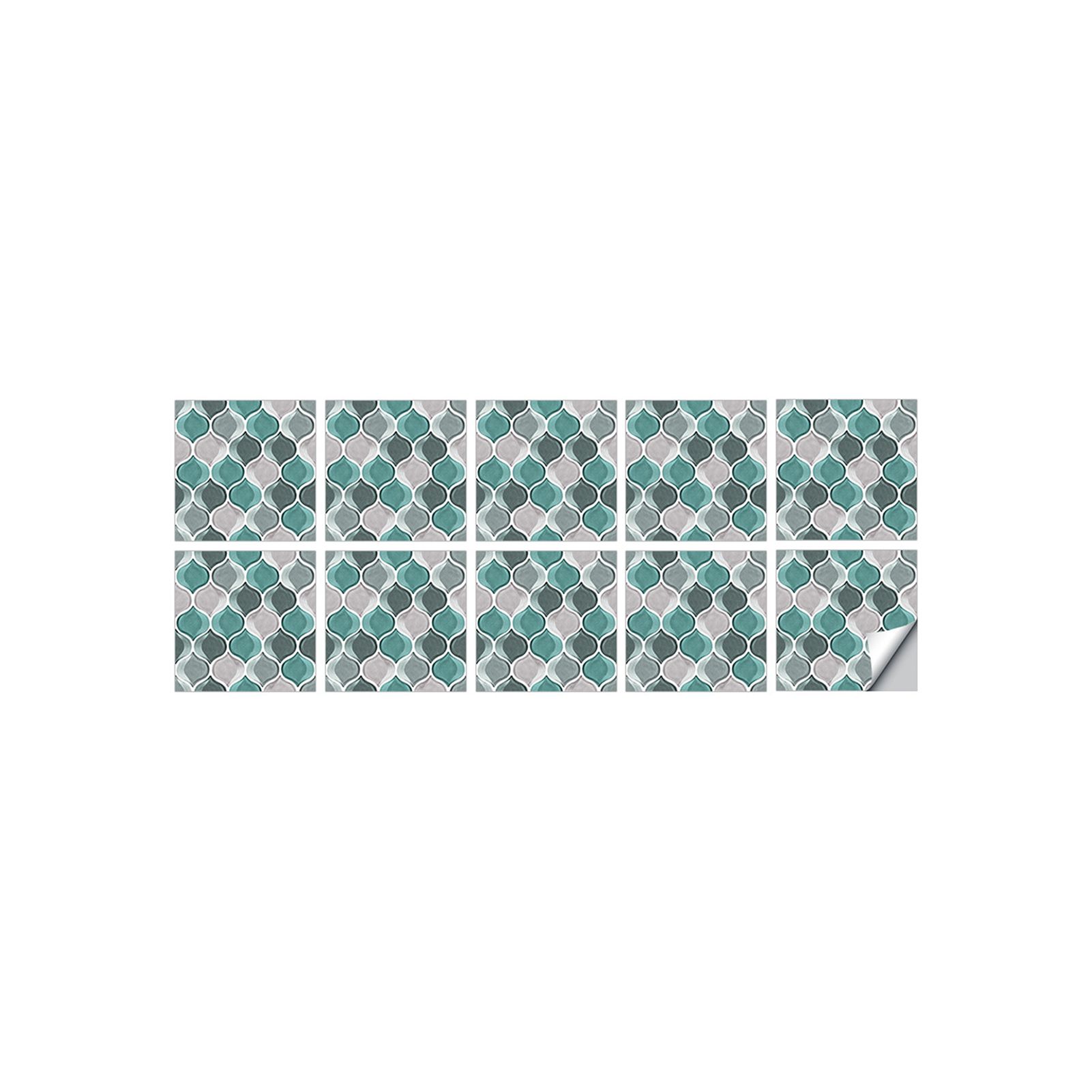 10Pcs Tile Sticker Self-adhesive 3D Texture Effect PVC Decorative Wall Decal for Living Room