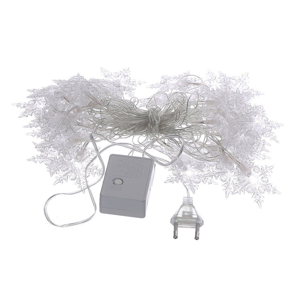 40LED 5M 220C EU Plug Snowflake Shape LED String Light Indoor Outdoor Christmas Holiday Decoration Fairy String Light