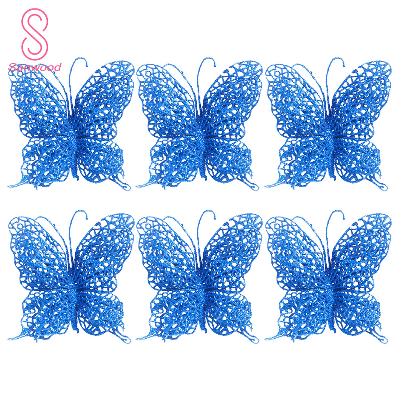 Butterfly Pendant DIY Craft Glitter Realistic Butterfly Xmas Ornament