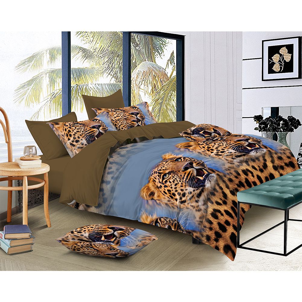 Yfashion 4Pcs/Set Fashion 3D l/Footable Printed Sheet Quilt Cover Pillowcases Bedding Set Housewarming Decor Style:Dream come rue