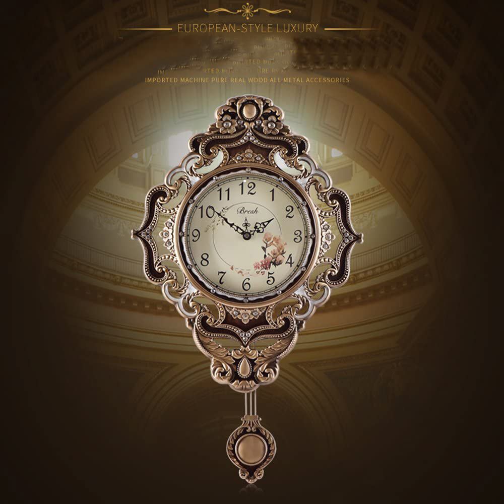 Wall Mound Beautiful Flower Large Gorgeous Pendulum Clock 70 X 42 cm. for Dining Room, Living Room, Lounge, Hallway and Kitchen.