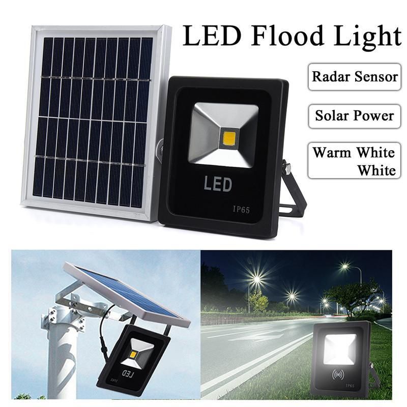 Solar LED Radar Motion Sensor Dusk to Dawn Light Outdoor Garden Wall Street Lamp Warm White