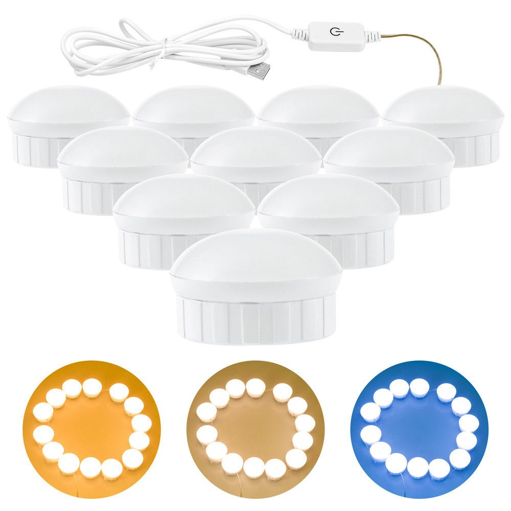 LED mirror light touch switch light string waterproof dimming USB mirror front light professional design