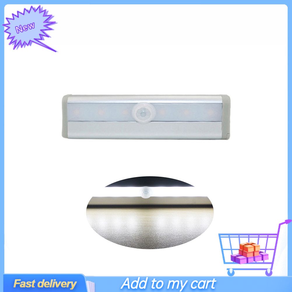 6/10 LEDs PIR LED Motion Sensor Light Cupboard Wardrobe Stairs Closet Night Lamp