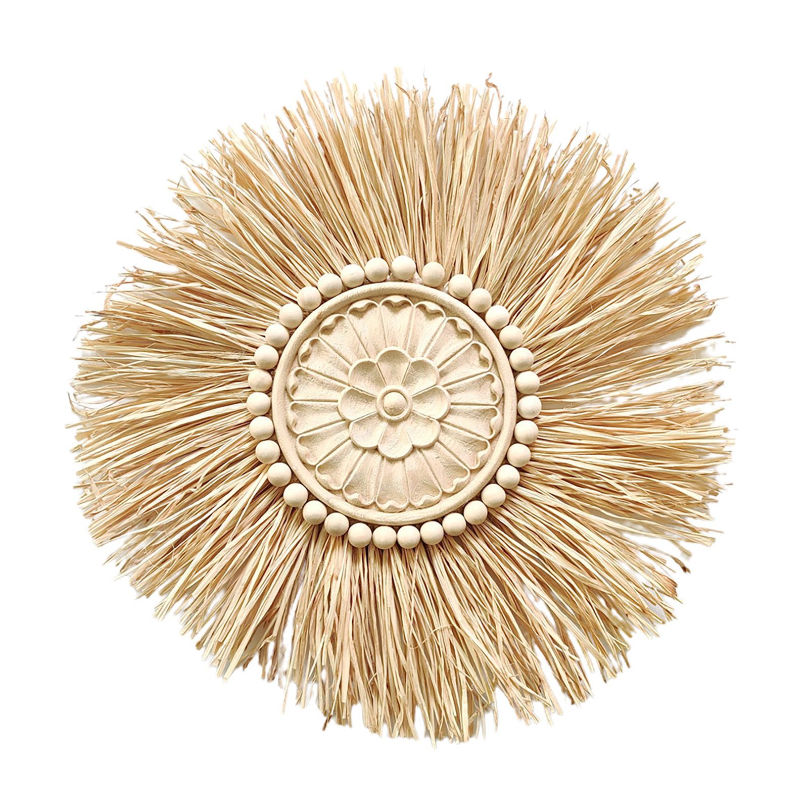 Raffia Straw Ornament Harmless Handwoven Straw Wall Hanging