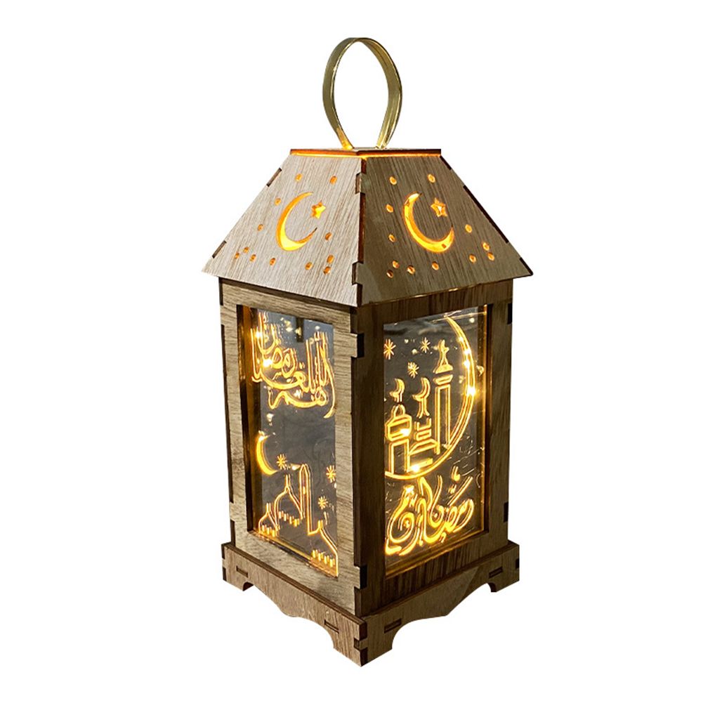Yfashion Wooden  Lantern For Ramadan Eid Decoration Ornaments e Decoration color:2 style