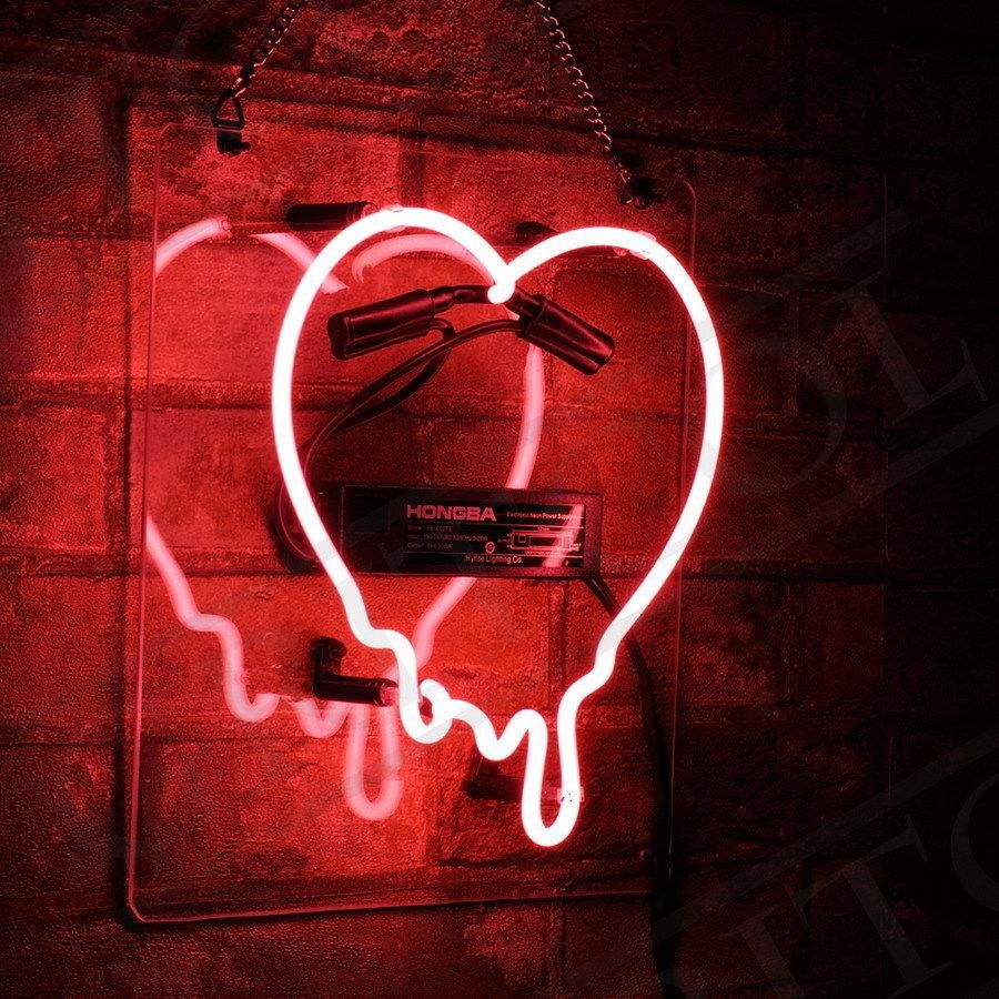 Dripping Heart Neon Sign Light Night Club Bedroom Wall Decor Bontique Artwork(null)