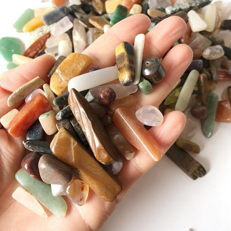 100g Natural Crystal Colorful Crystal Gravel Degaussing Stone Stone Gravel for Buddha Seven Treasures for Manza Cure Crystal