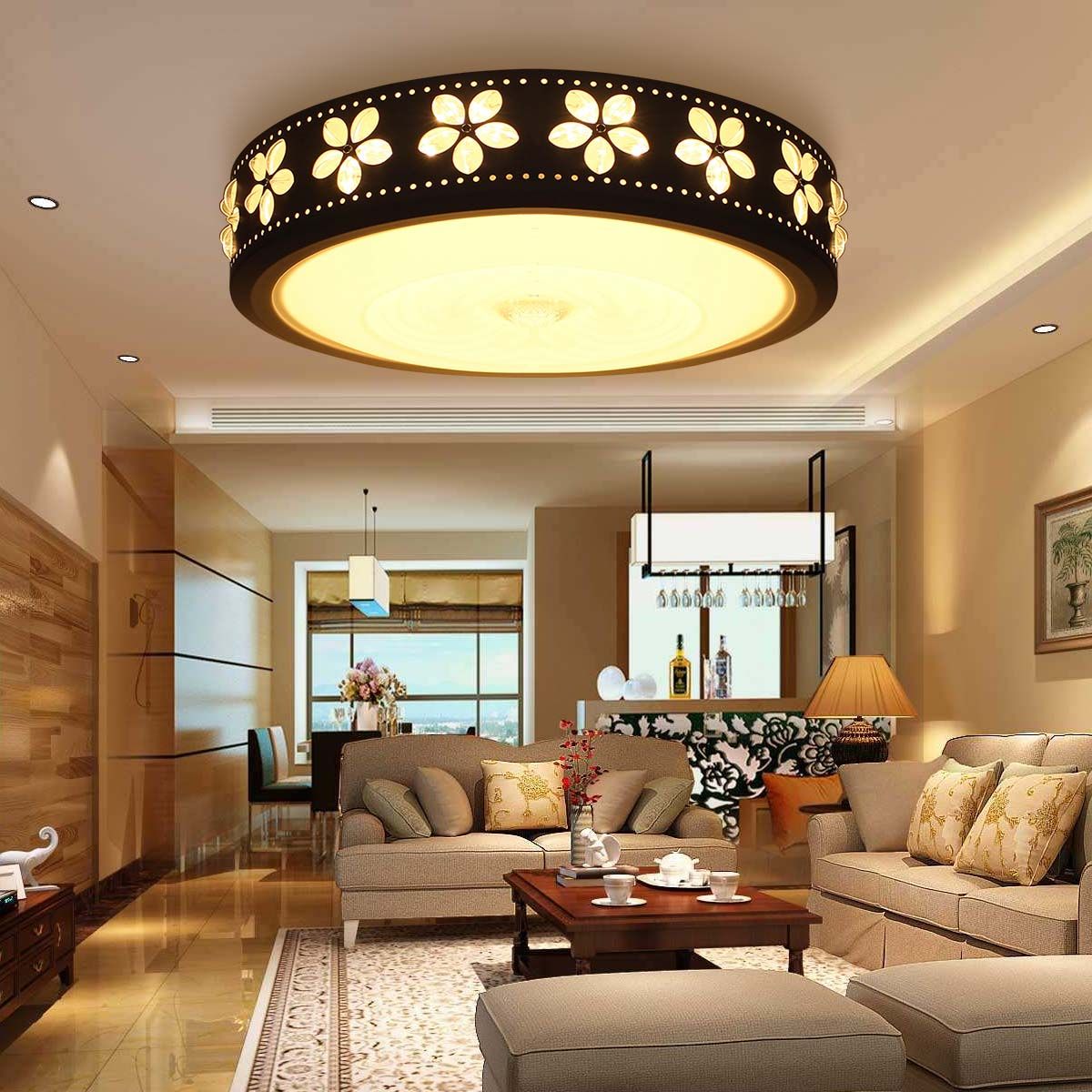 Durable 24W Round LED Ceiling Panel Light Lamp Kitchen Living Room Bedroom