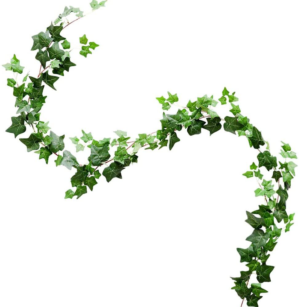 Artificial Flowers Silk Fake Ivy Leaves Greenery Hanging Vine Ivy Plants Leaf Garland for Wedding Party Garden Home Wall Decor - 2 Pcs