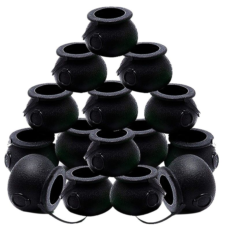 15Pcs Halloween Candy Buckets Witch Candy Holder Pot Halloween Kids Trick or Treat Props Halloween Party Cauldron