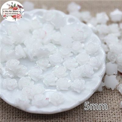 500pcs 5mm we/pink/purple shiny flower resin flatback cabochon DIY jewelry/phone decoration No Hole
