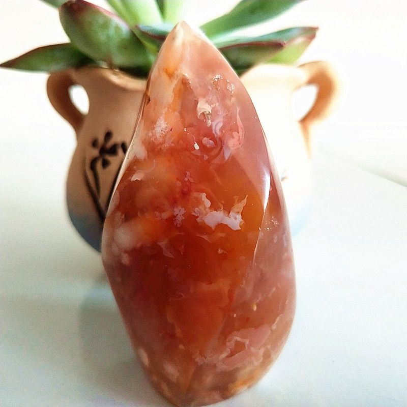 natural stones crystals Sakura agate flame home decoration stone chakra healing crystals
