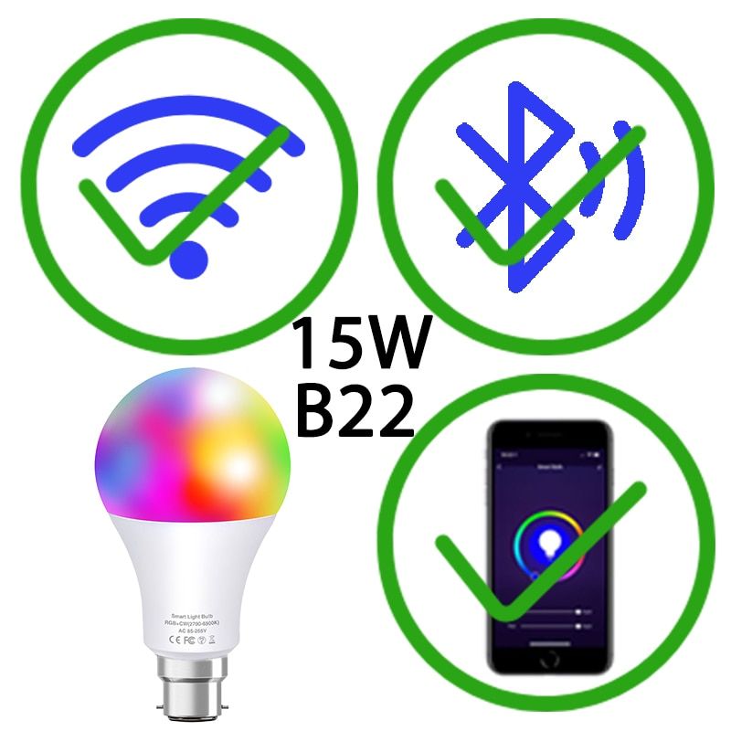 20W Smart Light Bulbs Dimmable RGB Magic Led Lamp AC85-265V WiFi or IR Remote Control Compatible with Tuya APP Alexa Google Home