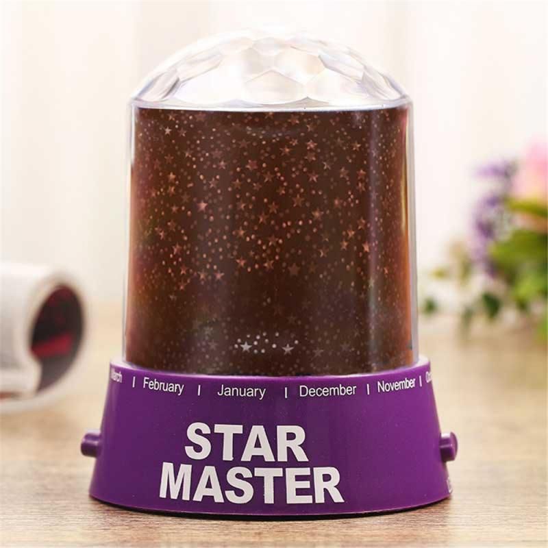 1Pcs Colorful LED Starry Sky Projector Night Light Starry Night Galaxy Atmosphere Lamp Romantic Birthday Flashing Light