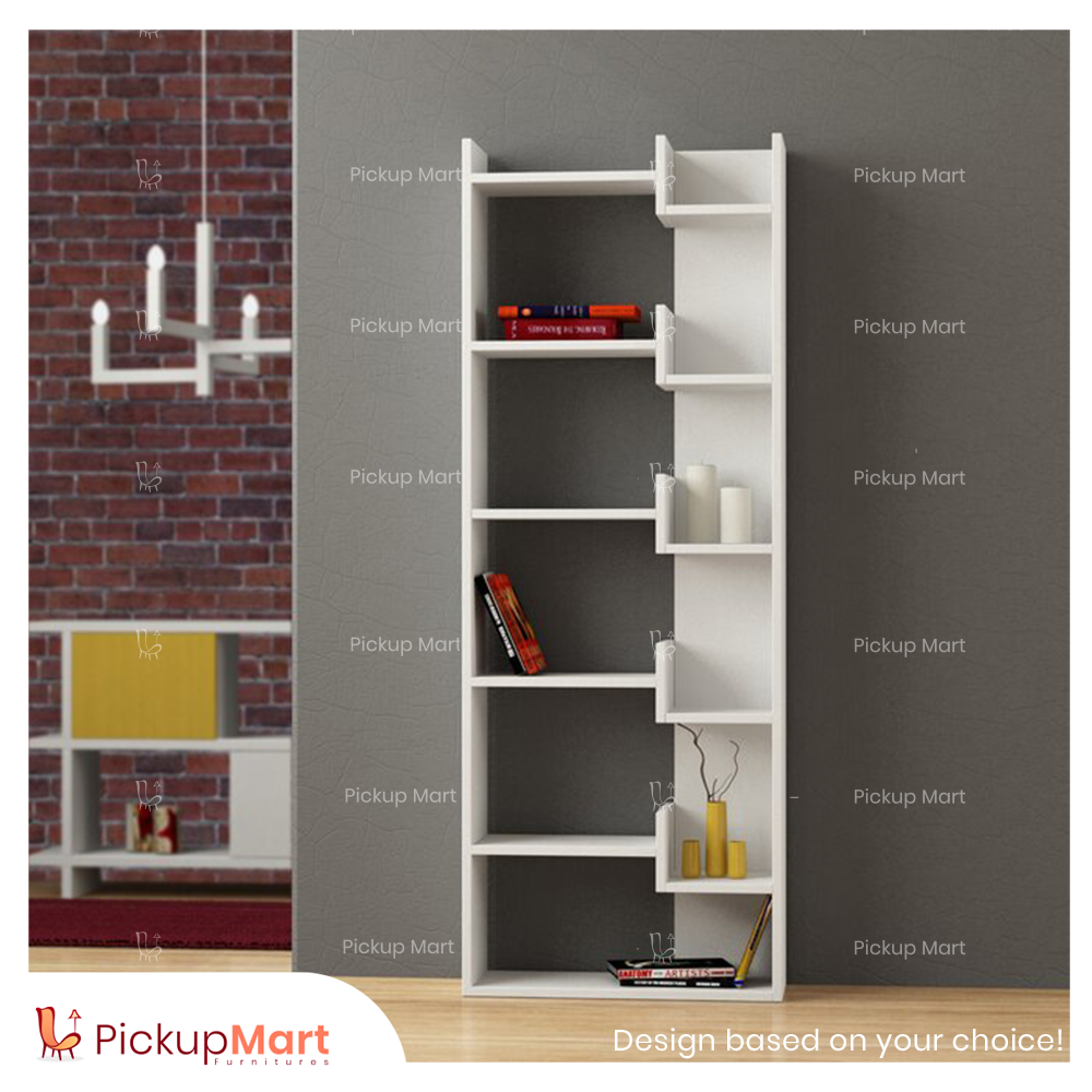 Simple Book Shelf | Showpiece Rack | BS - 80 (White)