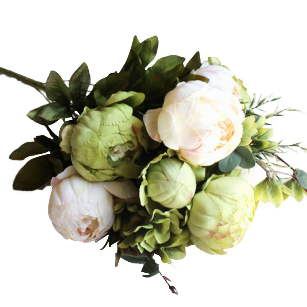 1 Branch 13 Heads Artificial Peony Silk Flower Wedding Party Home Office Decor