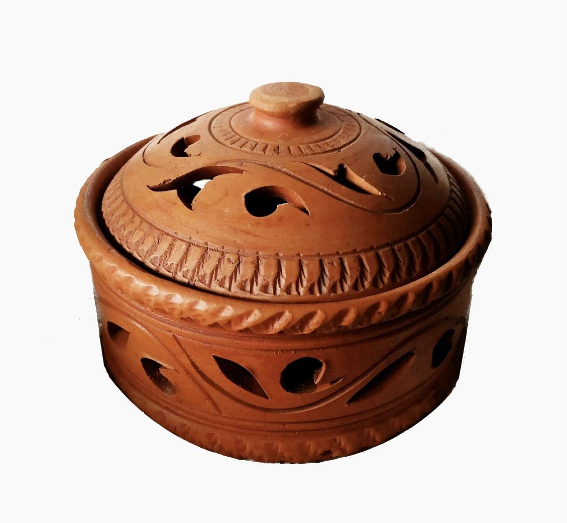 Clay Mosquito Coil Holder with Lid