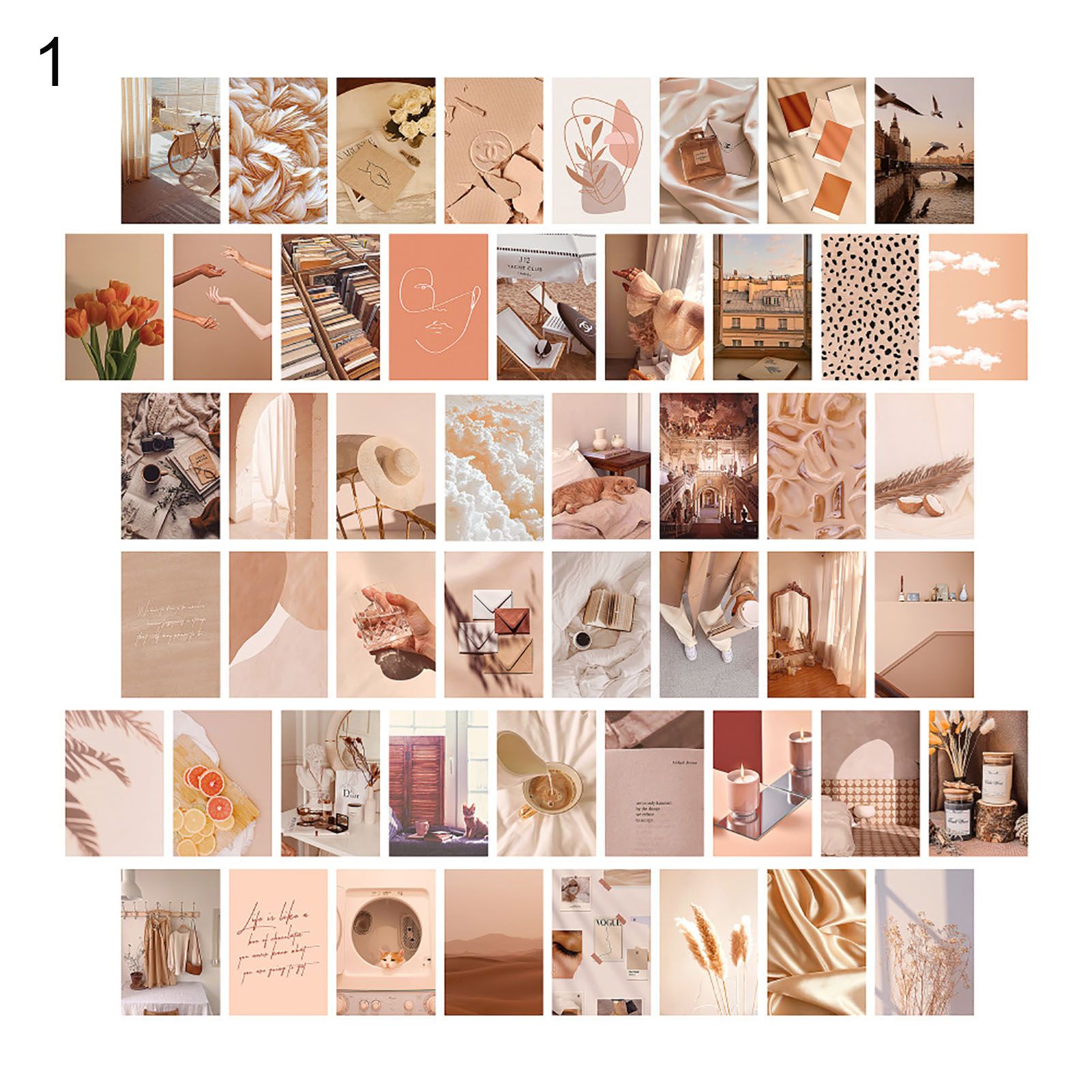 50Pcs/Set Photo Collage Kit Clear Printing Room Decor DIY Aesthetic Pictures Wall Decoration for Bedroom