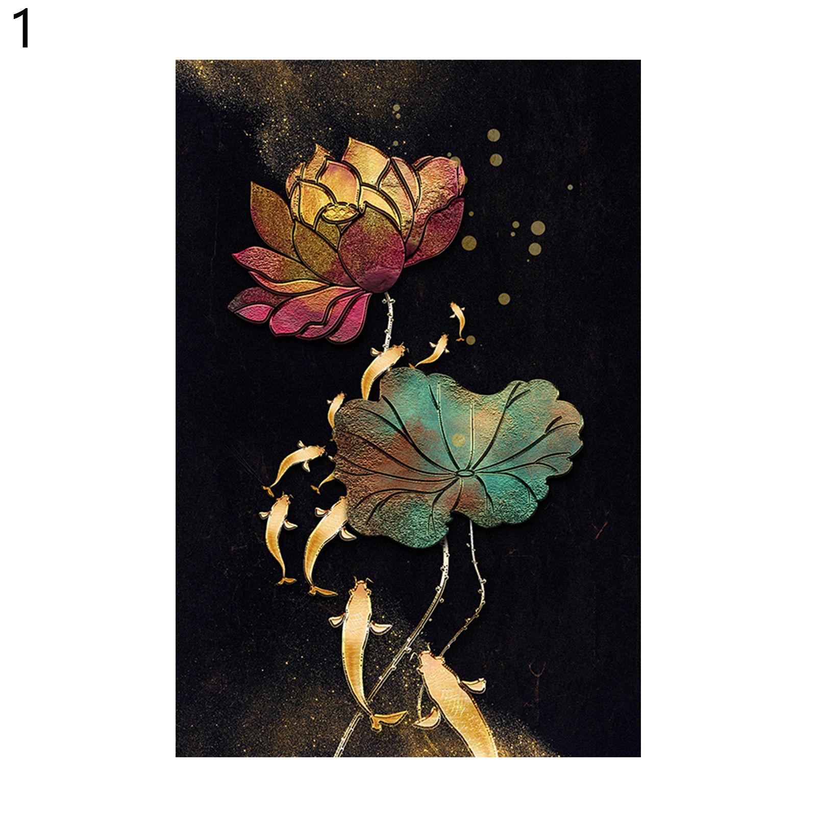 Wall Painting Smooth Surface Lotus Leaf Luxury Style Abstract Painting
