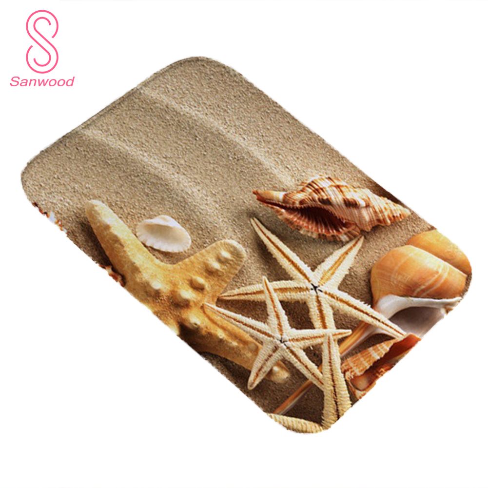 40 x 60cm Sea Shell Home Bathroom Kitchen Anti-Slip Floor Mat Bedroom Carpet