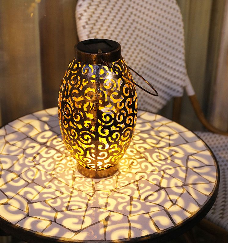 Yfashion LED Solar Lanterns Outdoor Hanging Decorative Night Light for able Patio Courtyard arden