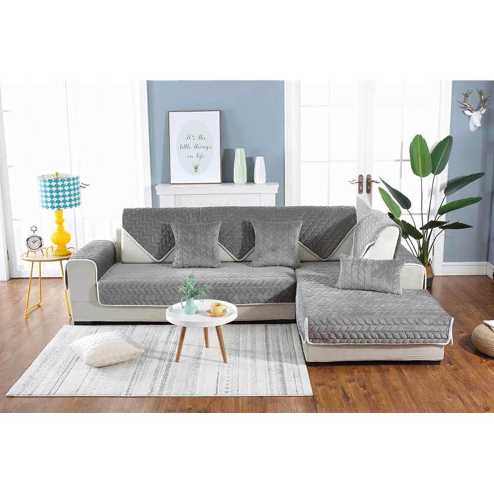 Yfashion Modern hicken Plush Fabric Non-slip Sofa Cover Mat for Decoration