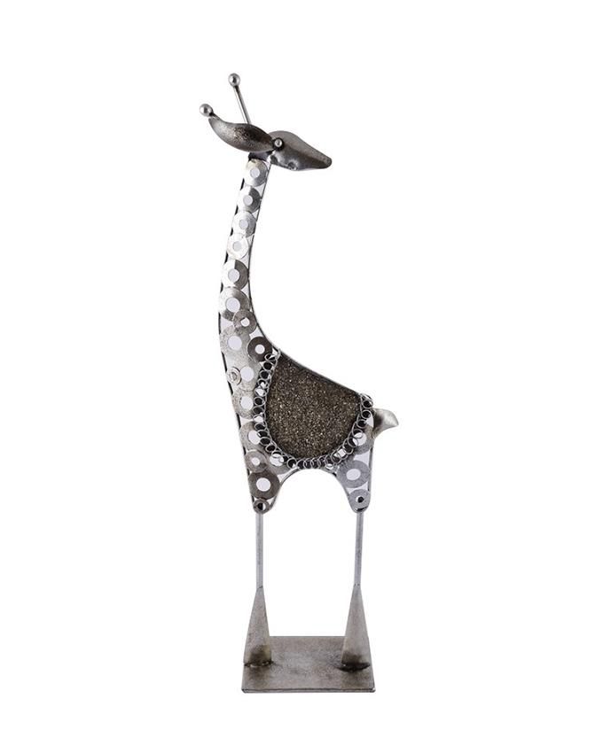 Aesthetic Decors Metallic Rustic Giraffe - Silver and Bronze