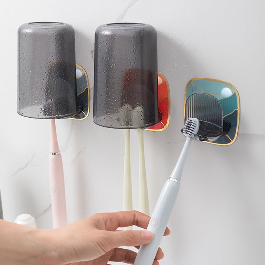 HelloWorld Storage Rack Moisture-proof Family Premium Tooth Brushing Holder on Wall