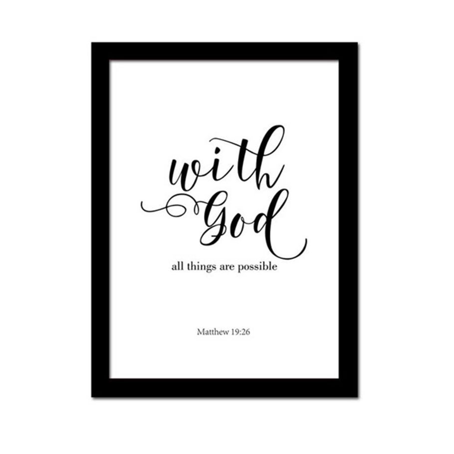 Painting With God All Things Are Possible Picture Poster Wall Office Room Decor