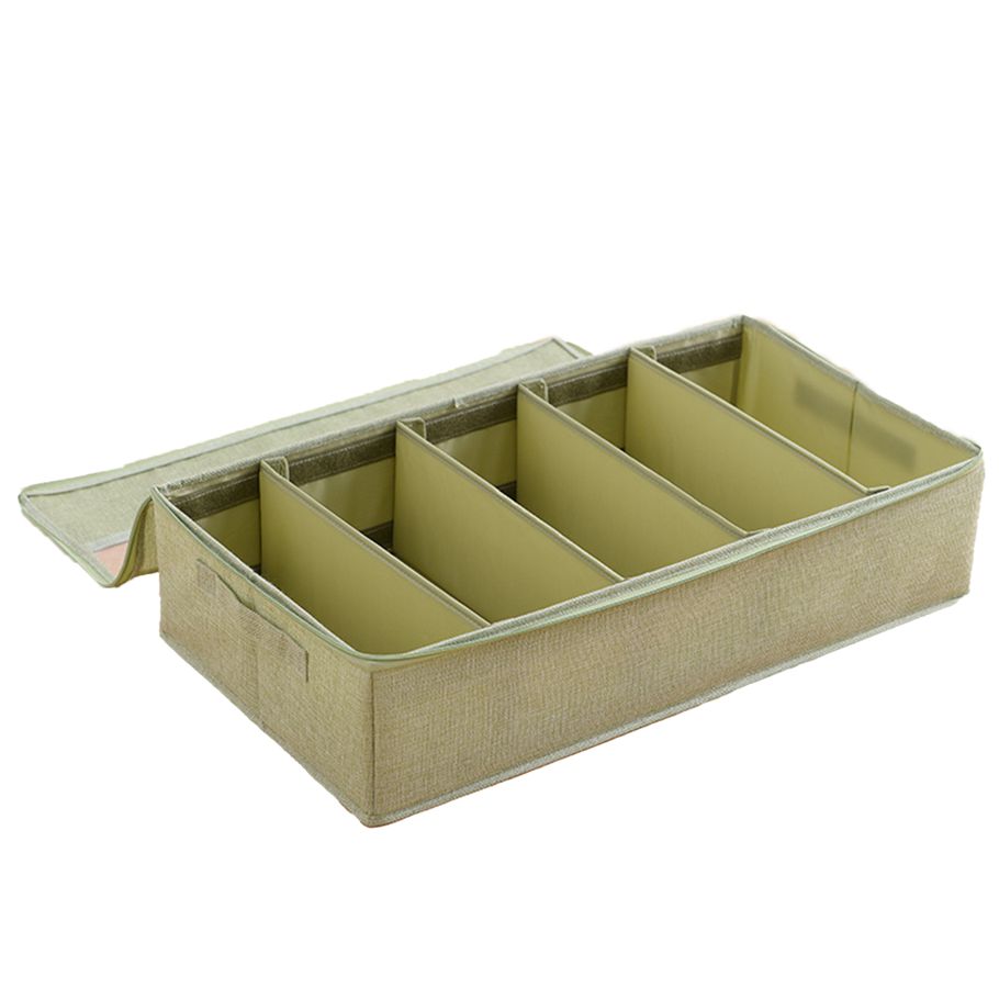 Clothes Storage Box Collapsible Dust-proof Cotton Flax Under Bed Adjustable Shoe Organizer for Home