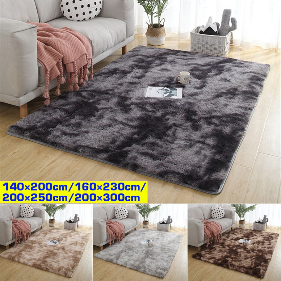 Large Soft Shaggy Carpet Furry Fluffy Anti-Slip Water Absorbtion Carpet Rug Mat for Home Livingroom / Bedroom
