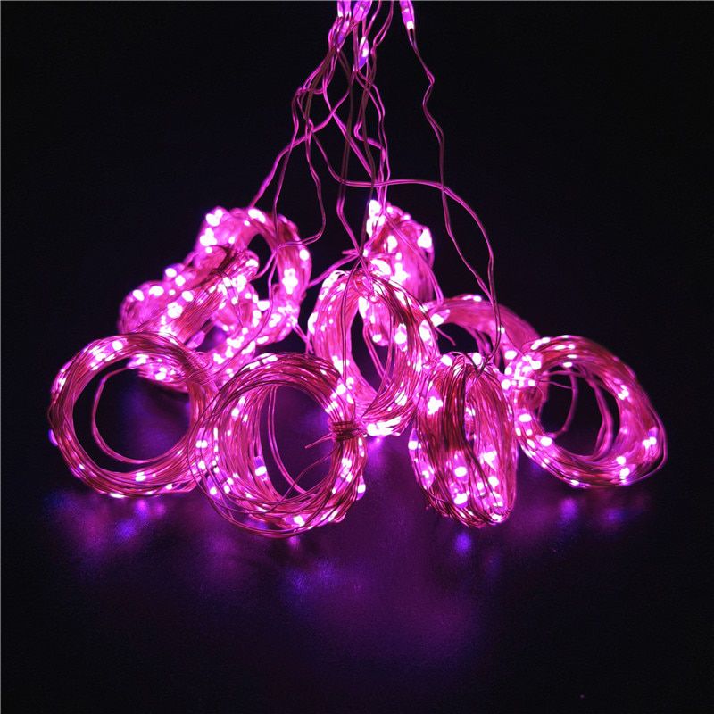 USB with Remote Led Fairy String Lights Outdoor Waterproof Garden Lights Curtain Garland Christmas Decorations for Home New Year--Purple--3 x 3 m