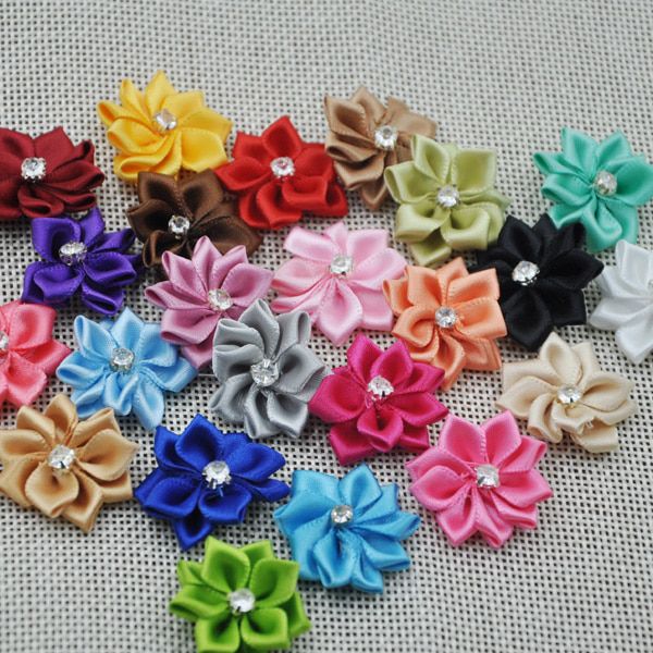20pcs Satin Ribbon Bows Flowers For Appliques Wedding Party DIY Craft B014