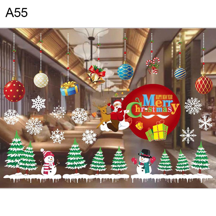 Christmas Decoration Wall Window Glass Xmas Stickers Decal Patch Home Decor